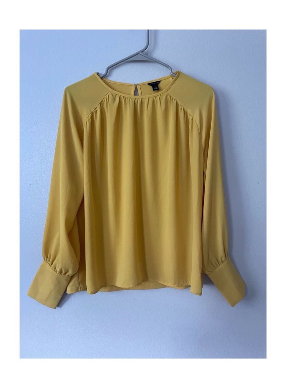 Ann Taylor Mustard Yellow Long-Sleeve Blouse